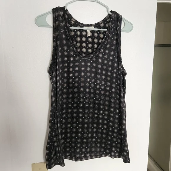 Joie silk patterned black sleeveless top size xs - Picture 1 of 5